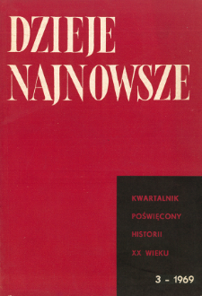 Dzieje Najnowsze : [kwartalnik poświęcony historii XX wieku] R. 1 z. 3 (1969), Title pages, Contents