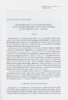Poch&oacute;wek konia i szczątki zwierząt z wczesnośredniowiecznego cmentarzyska w Jordanowie, woj. lubuskie