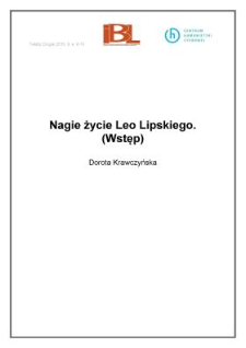 Nagie&nbsp;życie&nbsp;Leo&nbsp;Lipskiego&nbsp;(Wstęp)