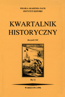 Kwartalnik Historyczny R. 103 nr 1 (1996), Title pages, Contents