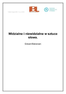 Widzialne i niewidzialne w sztuce słowa