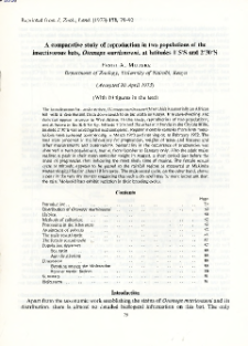 A comparative study of reproduction in two populations of the insectivorous bats, Otomops martiensseni, at latitudes 1ř5'S and 2&deg;30'S