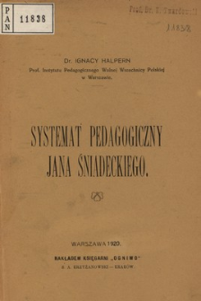 Systemat pedagogiczny Jana Śniadeckiego