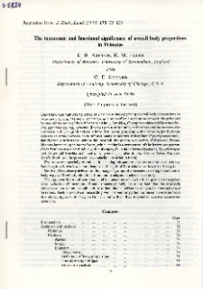The taxonomic and functional significance of overall body proportions in Primates