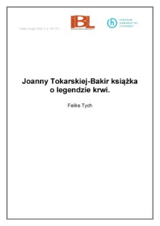 Joanny Tokarskiej-Bakir książka o legendzie krwi