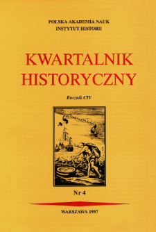 Kwartalnik Historyczny R. 104 nr 4 (1997), Recenzje