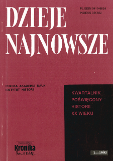 Dzieje Najnowsze : [kwartalnik poświęcony historii XX wieku] R. 23 z. 3 (1991), Title pages, Contents