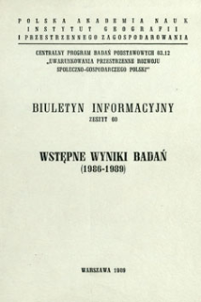 Wstępne wyniki badań (1986-1989)