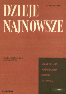 Dzieje Najnowsze : [kwartalnik poświęcony historii XX wieku] R. 19 z. 3 (1987), Listy do redakcji