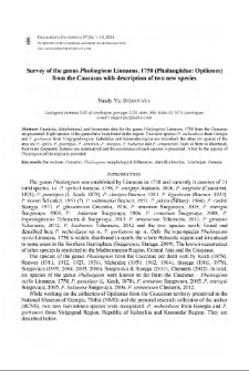 Survey of the genus Phalangium Linnaeus, 1758 (Phalangiidae: Opiliones) from the Caucasus with description of two new species