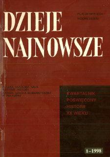 Dzieje Najnowsze : [kwartalnik poświęcony historii XX wieku] R. 30 z. 1 (1998), Życie naukowe