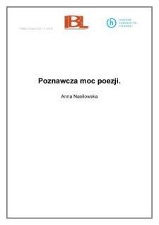 Poznawcza moc poezji