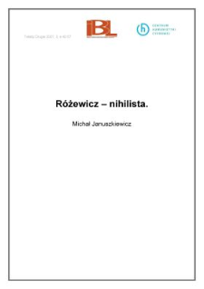 R&oacute;żewicz &ndash; nihilista