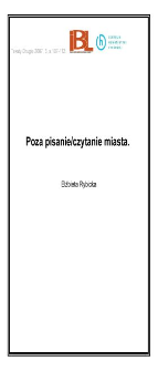 Poza pisanie/czytanie miasta