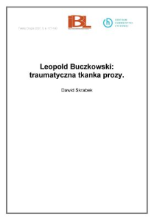 Leopold Buczkowski: traumatyczna tkanka prozy