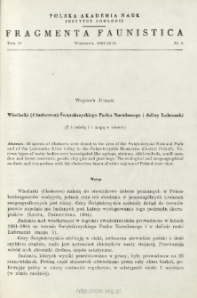 Wioślarki (Cladocera) Świętokrzyskiego Parku Narodowego i doliny Lubrzanki