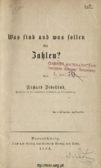 Was sind und was sollen die Zahlen?