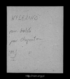 Stary Wylezin. Files of Biala Rawska district in the Middle Ages. Files of Historico-Geographical Dictionary of Masovia in the Middle Ages