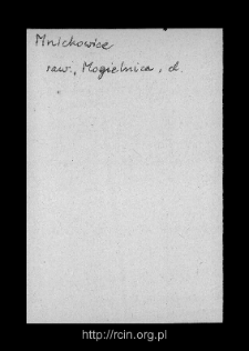 Miechowice. Files of Biala Rawska district in the Middle Ages. Files of Historico-Geographical Dictionary of Masovia in the Middle Ages
