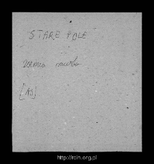 Stare Pole. Files of Biala Rawska district in the Middle Ages. Files of Historico-Geographical Dictionary of Masovia in the Middle Ages