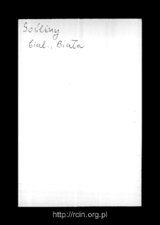 Gośliny. Files of Biala Rawska district in the Middle Ages. Files of Historico-Geographical Dictionary of Masovia in the Middle Ages