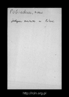 Pobiedna. Files of Biala Rawska district in the Middle Ages. Files of Historico-Geographical Dictionary of Masovia in the Middle Ages