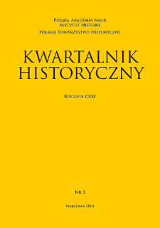 Kwartalnik Historyczny R. 121 nr 3 (2014), Strony tytułowe, spis treści