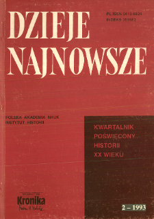 Dzieje Najnowsze : [kwartalnik poświęcony historii XX wieku] R. 25 z. 2 (1993), Om&oacute;wienia