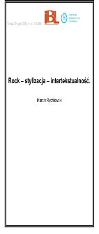 Rock - stylizacja - intertekstualność