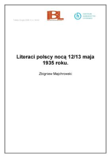 Literaci polscy nocą 12/13 maja 1935 roku