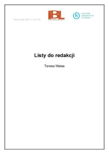 Listy do redakcji