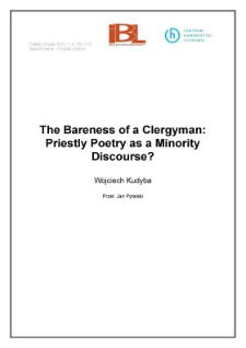 The Bareness of a Clergyman: Priestly Poetry as a Minority Discourse?