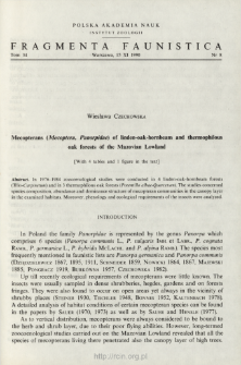 Mecopterans (Mecoptera, Panorpidae) of linden-oak-hornbeam and thermophilous oak forests of the Mazovian Lowland