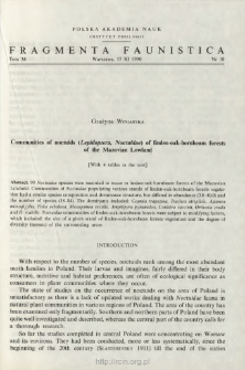Communities of noctuids (Lepidoptera, Noctuidae) of linden-oak-hornbeam forests of the Mazovian Lowland