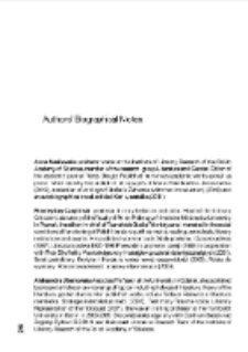 Authors&rsquo; Biographical Notes