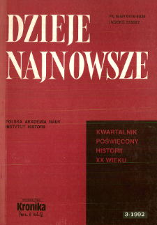 Dzieje Najnowsze : [kwartalnik poświęcony historii XX wieku] R. 24 z. 3 (1992), Noty