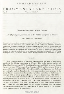 Ants (Hymenoptera, Formicoidea) of the Vistula escarpment in Warsaw