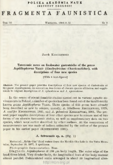 Taxonomic notes on freshwater gastrotrichs of the genus Aspidiophorus Voigt (Gastrotricha: Chaetonotidae), with descriptions of four new species