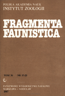Fragmenta Faunistica - Strony tytułowe, spis treści - t. 30, nr. 17-23 (1987)