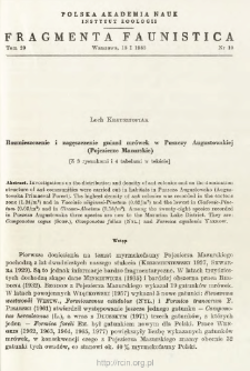Rozmieszczenie i zagęszczenie gniazd mr&oacute;wek w Puszczy Augustowskiej (Pojezierze Mazurskie)