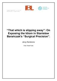 “That which is slipping away”: On Exposing the Idiom in Stanisław Barańczak’s "Surgical Precision”