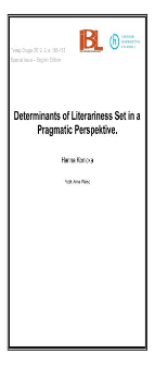 Determinants of Literariness Setin a Pragmatic Perspective