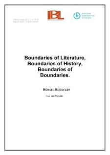 Boundaries of Literature, Boundaries of History ,Boundaries of Boundaries