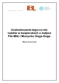 Uczłowieczanie-tego-co-nie-ludzkie w książeczkach o małpce Fiki-Miki i Murzynku Goga-Goga