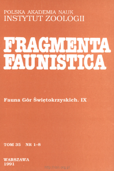 Fragmenta Faunistica - Strony tytułowe, spis treści - t. 35, nr. 1-8 (1991)