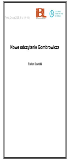 Nowe odczytanie Gombrowicza