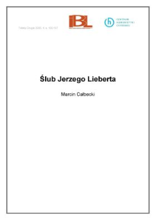 Ślub Jerzego Lieberta