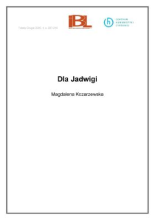 Dla Jadwigi