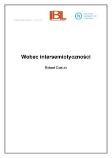 Wobec intersemiotyczności