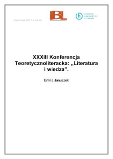 XXXIII Konferencja Teoretycznoliteracka: „Literatura i wiedza”